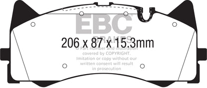 EBC Yellowstuff Mercedes C63 W205 Front Performance Brake Pads