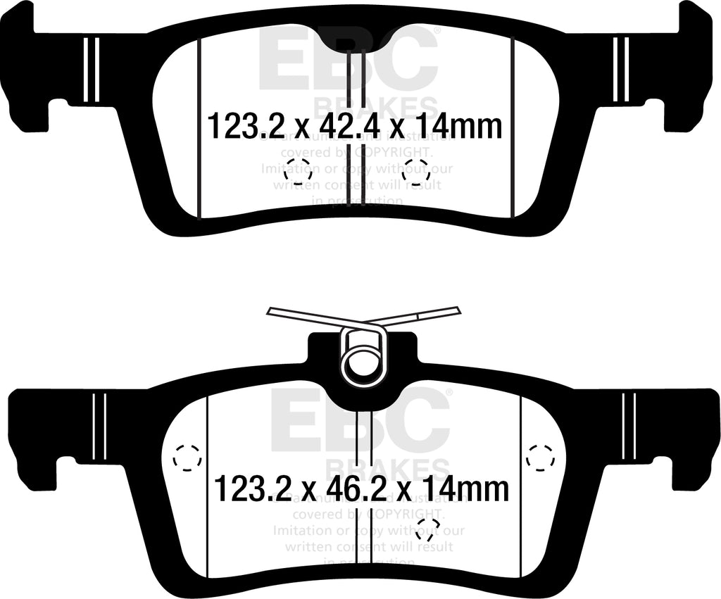 Plaquettes de frein arrière EBC Ultimax pour Ford Fiesta ST Mk8 (OE) DPX2319 