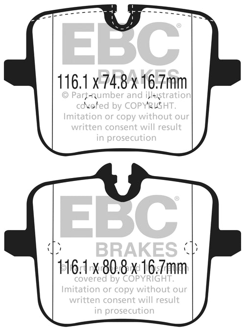 Plaquettes de frein arrière hautes performances EBC Bluestuff pour BMW X5M et X6M DP52320NDX 