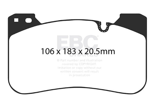 Plaquettes de frein avant hautes performances EBC Bluestuff pour BMW X5M et X6M DP52331NDX 