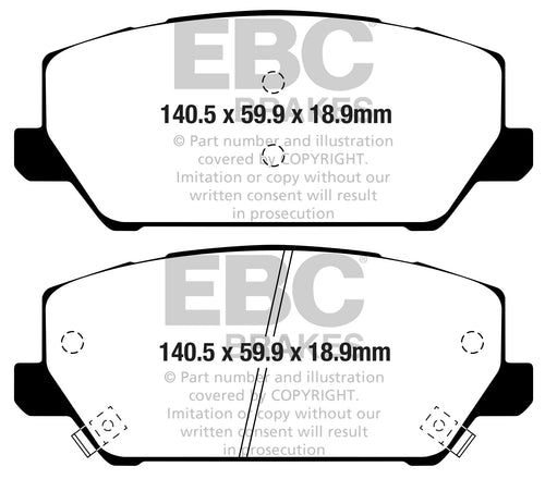 Plaquettes de frein avant EBC Ultimax pour Hyundai i30N (Origine) DPX2343 