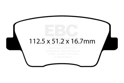 EBC Yellowstuff Hyundai Kona N Rear Performance Brake Pads DP42344R