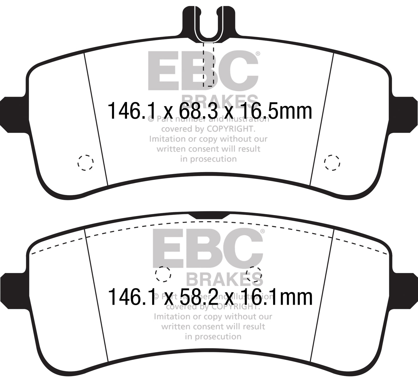 EBC Yellowstuff Mercedes C63 W205 Rear Performance Brake Pads DP42350R