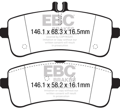 EBC Yellowstuff Mercedes C63 W205 Rear Performance Brake Pads DP42350R