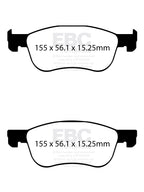Plaquettes de frein avant hautes performances EBC Racing RP-X pour Ford Fiesta ST Mk8 DP82353RPX 