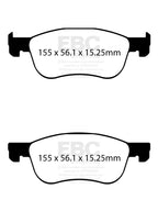 Plaquettes de frein avant hautes performances EBC Racing RP-1 pour Ford Fiesta ST Mk8 DP82353RP1 
