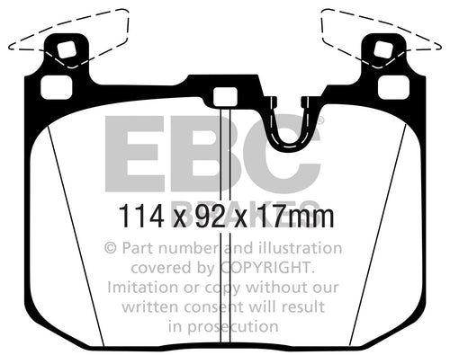 Plaquettes de frein avant hautes performances EBC Bluestuff pour BMW M3 et M4 F80/F82 DP52360NDX 