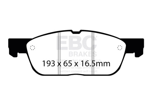 Plaquettes de frein avant hautes performances EBC Bluestuff pour Ford Focus ST Mk4 DP52383NDX 