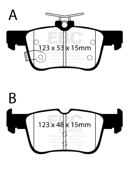 EBC Yellowstuff Ford Focus ST Mk4 Rear Performance Brake Pads DP42384R