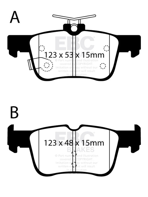 Plaquettes de frein arrière EBC Ultimax pour Ford Focus ST Mk4 (OE) DPX2384 