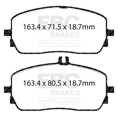 EBC Yellowstuff Mercedes A35 W177 and CLA35 C118 Front Performance Brake Pads DP42423R