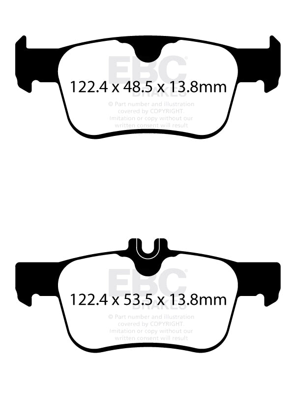 Pastillas de freno traseras de alto rendimiento EBC Yellowstuff para Honda Civic Type R FK8 DP42402R 