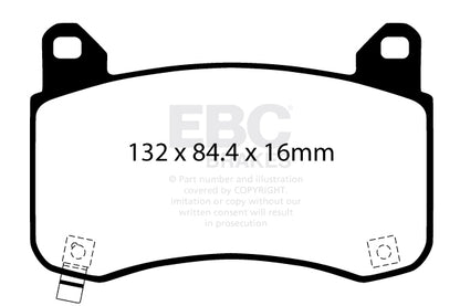 EBC Yellowstuff Tesla Model 3 Front Performance Brake Pads