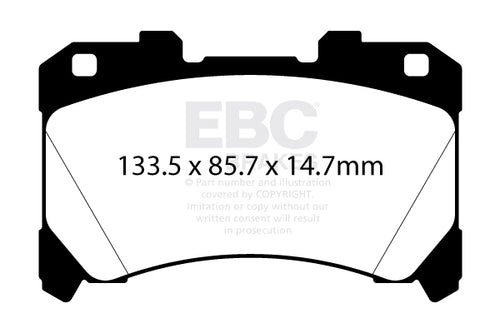 Plaquettes de frein avant haute performance EBC Yellowstuff pour Toyota GR Yaris et Corolla DP42430R