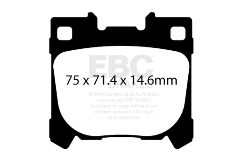 Plaquettes de frein arrière hautes performances EBC Yellowstuff pour Toyota GR Yaris et Corolla DP42431R