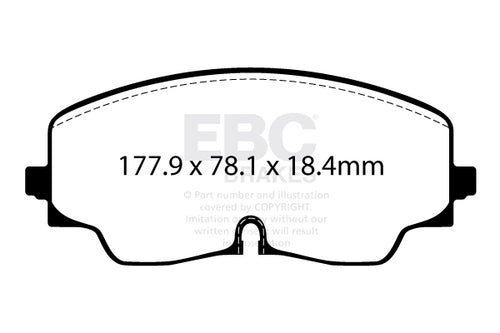 Pastillas de freno delanteras de alto rendimiento EBC Bluestuff para VW Golf R Mk8 DP52448NDX 