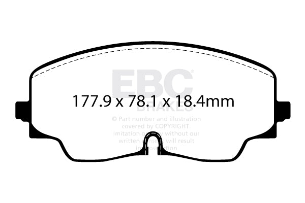 Plaquettes de frein avant hautes performances EBC Yellowstuff pour Audi S3 8Y DP42448R 