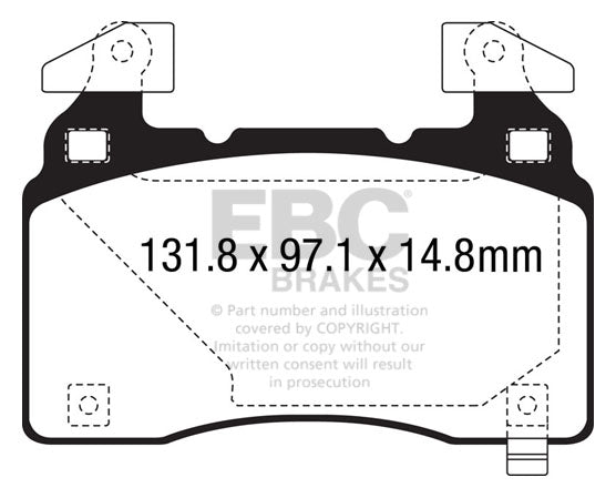 EBC Yellowstuff Tesla Model S Front Performance Brake Pads DP43028R