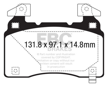 EBC Yellowstuff Tesla Model S Front Performance Brake Pads DP43028R