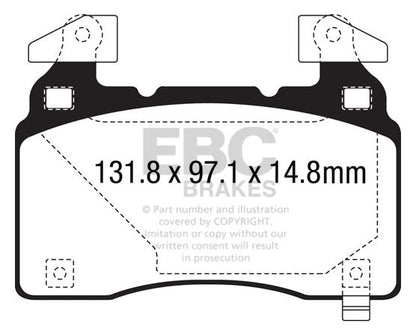 EBC Yellowstuff Tesla Model X Front Performance Brake Pads DP43028R