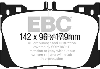 EBC Yellowstuff Mercedes C43 W205 Front Performance Brake Pads DP43070R