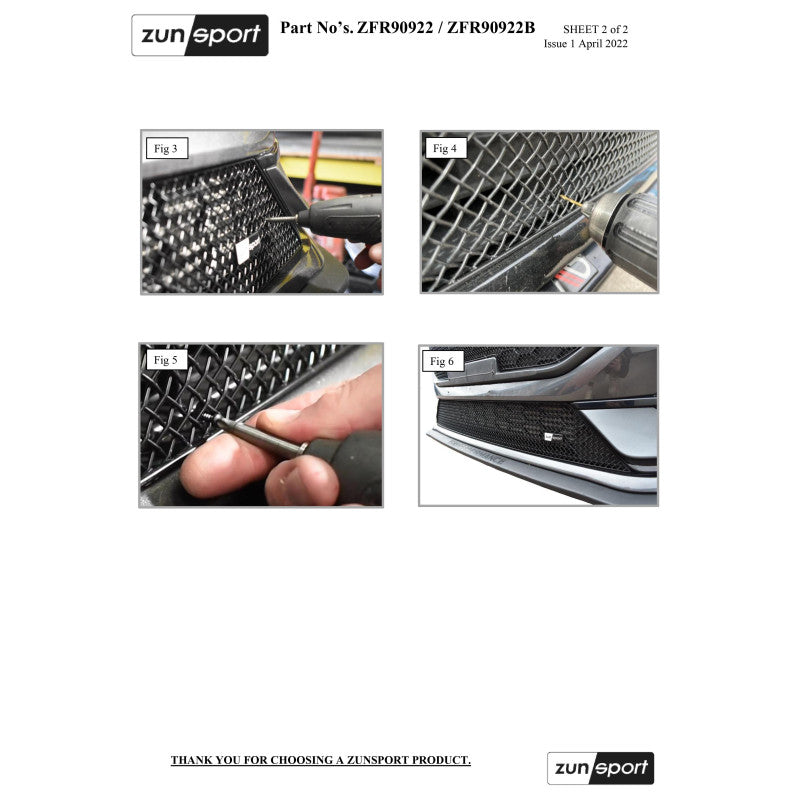 Zunsport Ford Fiesta ST MK8.5 - Lower Grille