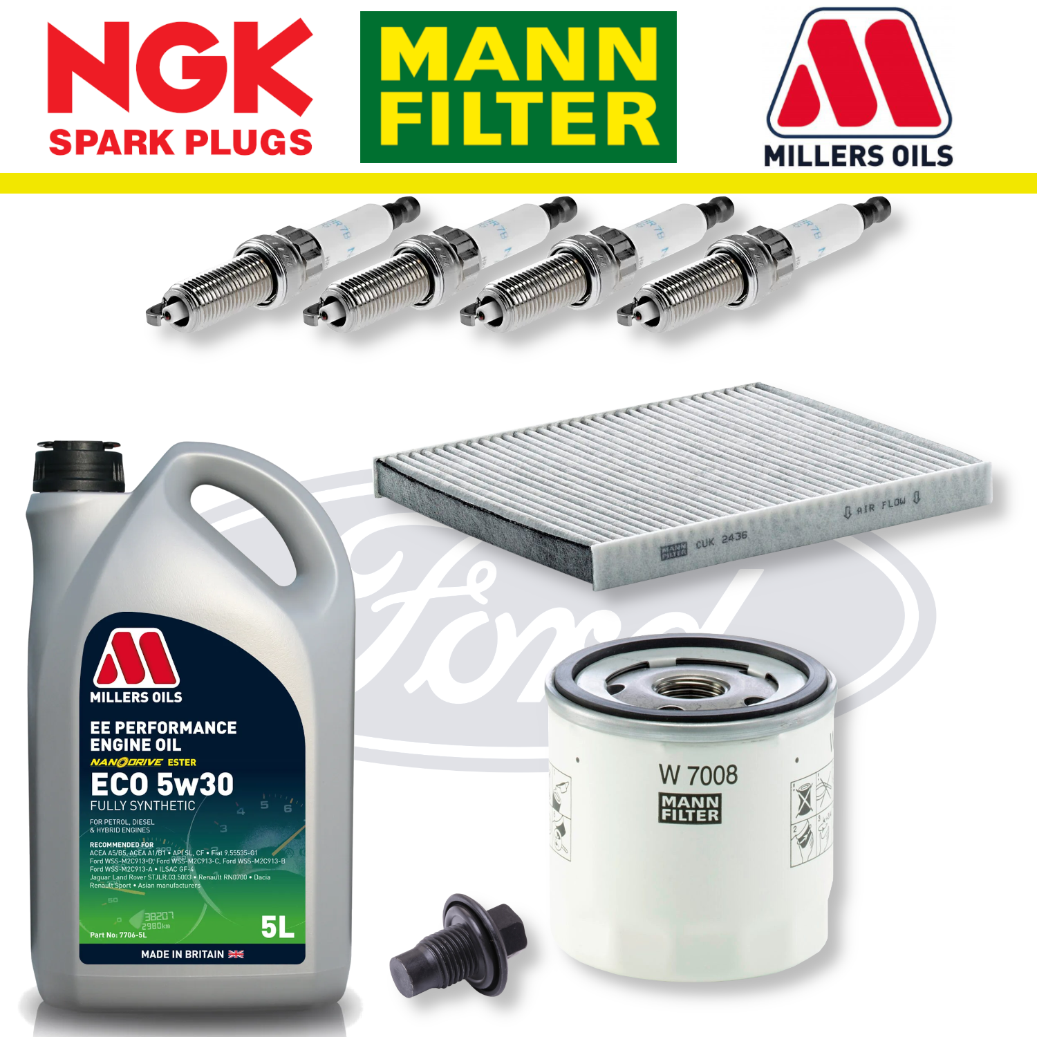 Ford Fiesta ST Mk7 ST180 1.6 EcoBoost Home Service Pack - Millers Oil Premium