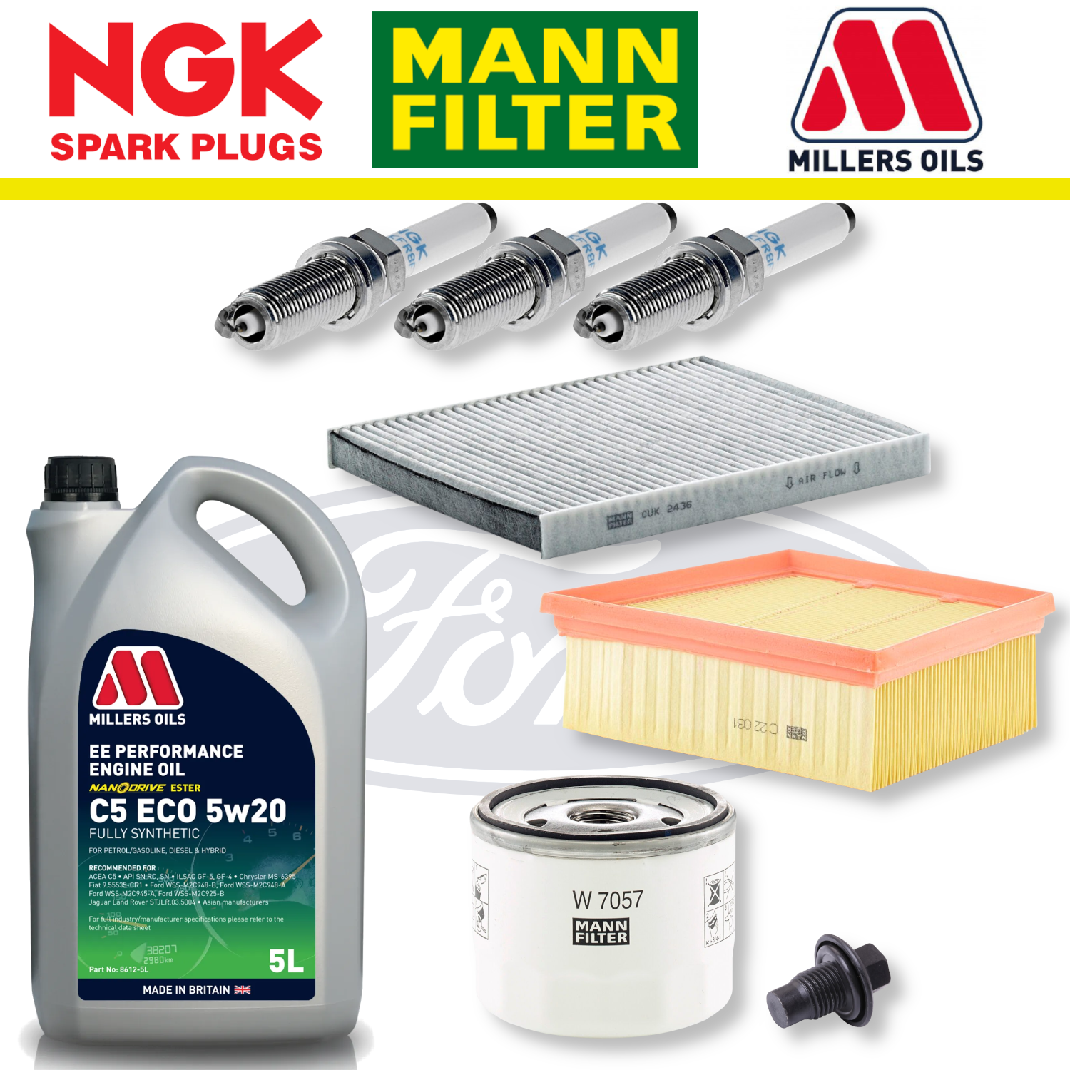 Ford Fiesta ST Mk8 (Pre March 2019) 1.5 EcoBoost Home Service Pack - Millers Oil Premium