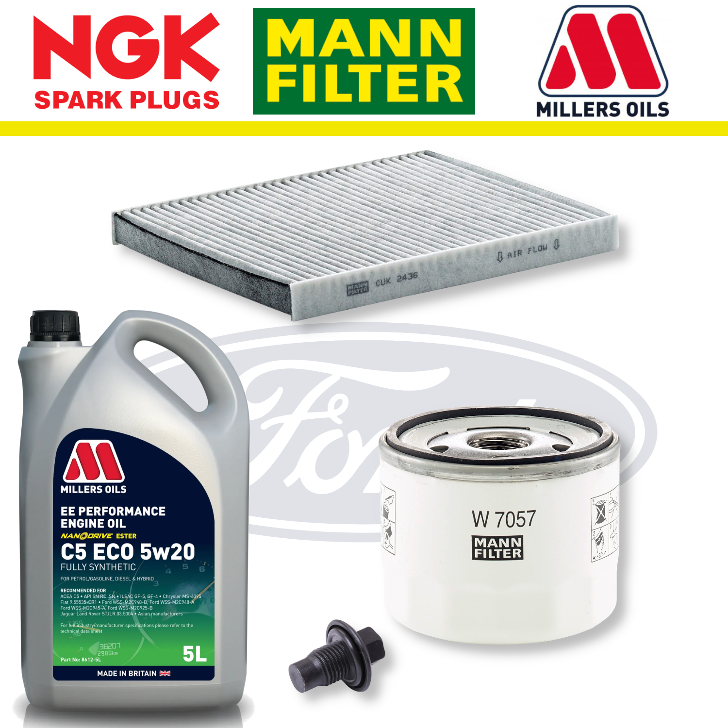 Ford Fiesta ST Mk8 (Pre March 2019) 1.5 EcoBoost Home Service Pack - Millers Oil Premium