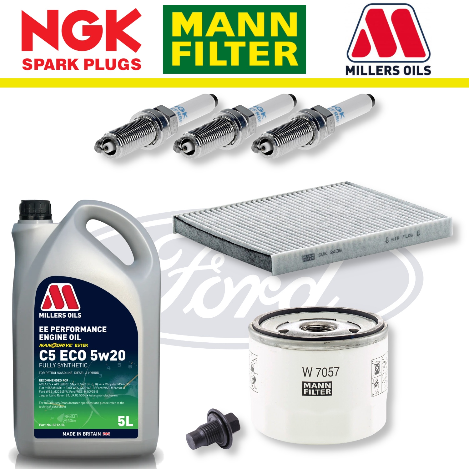 Ford Fiesta ST Mk8 (Pre March 2019) 1.5 EcoBoost Home Service Pack - Millers Oil Premium