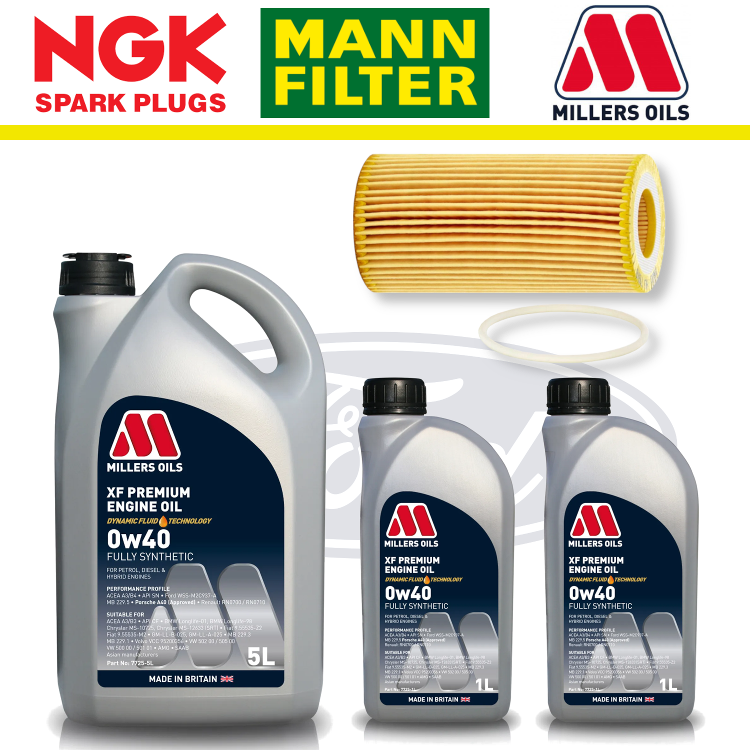 Ford Focus RS Mk2 2.5 Duratec Home Service Pack - Millers Oil Premium