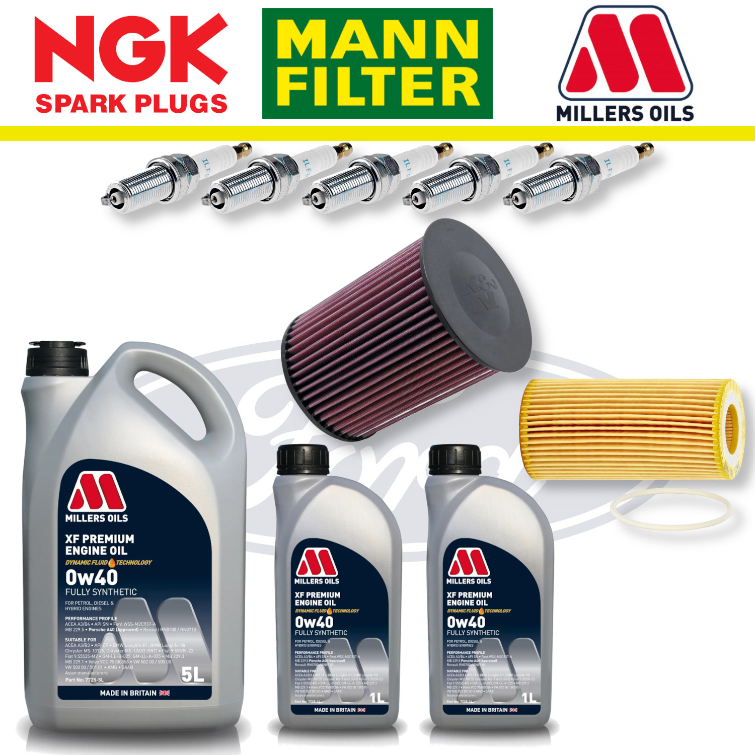 Ford Focus RS Mk2 2.5 Duratec Home Service Pack - Millers Oil Premium