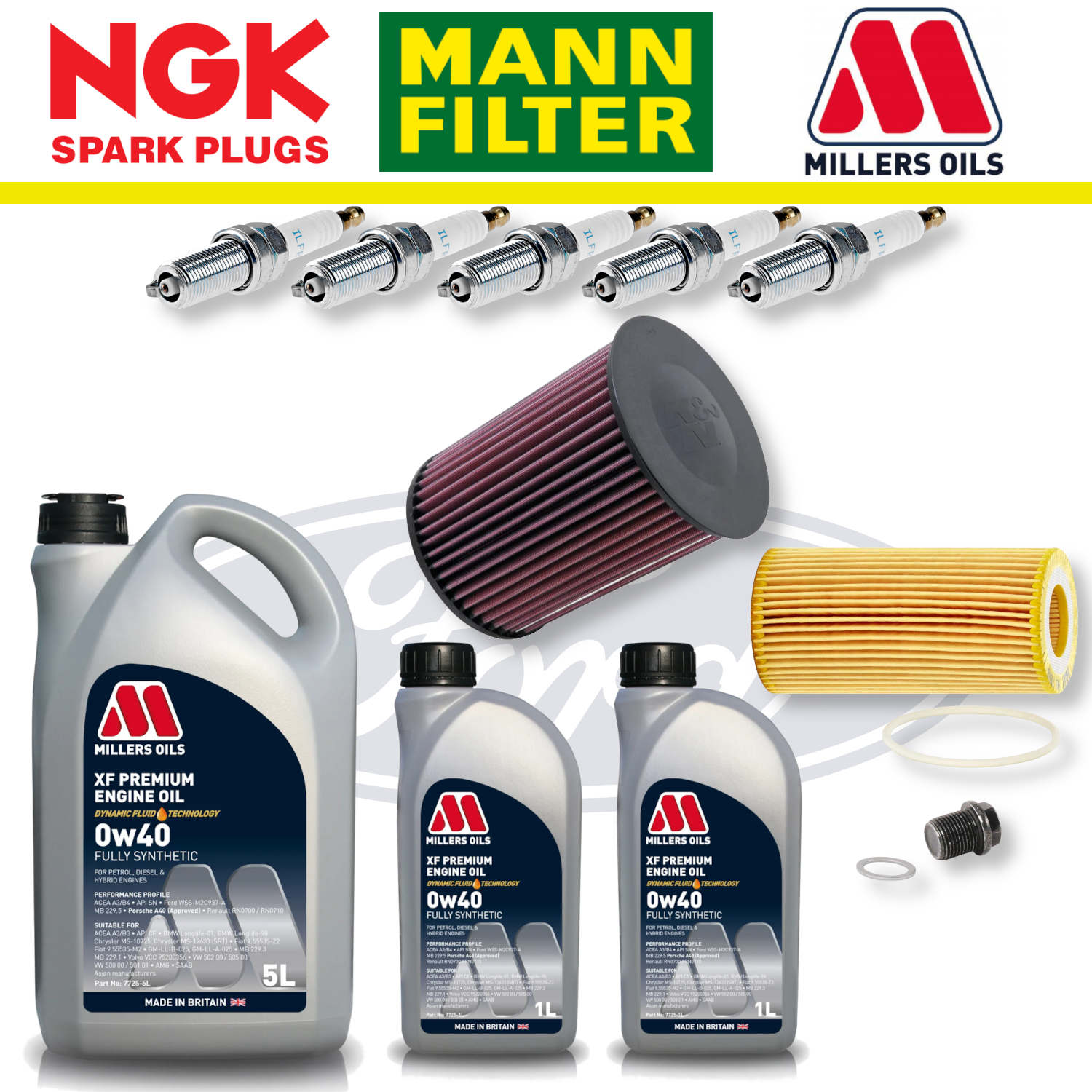 Ford Focus RS Mk2 2.5 Duratec Home Service Pack - Millers Oil Premium