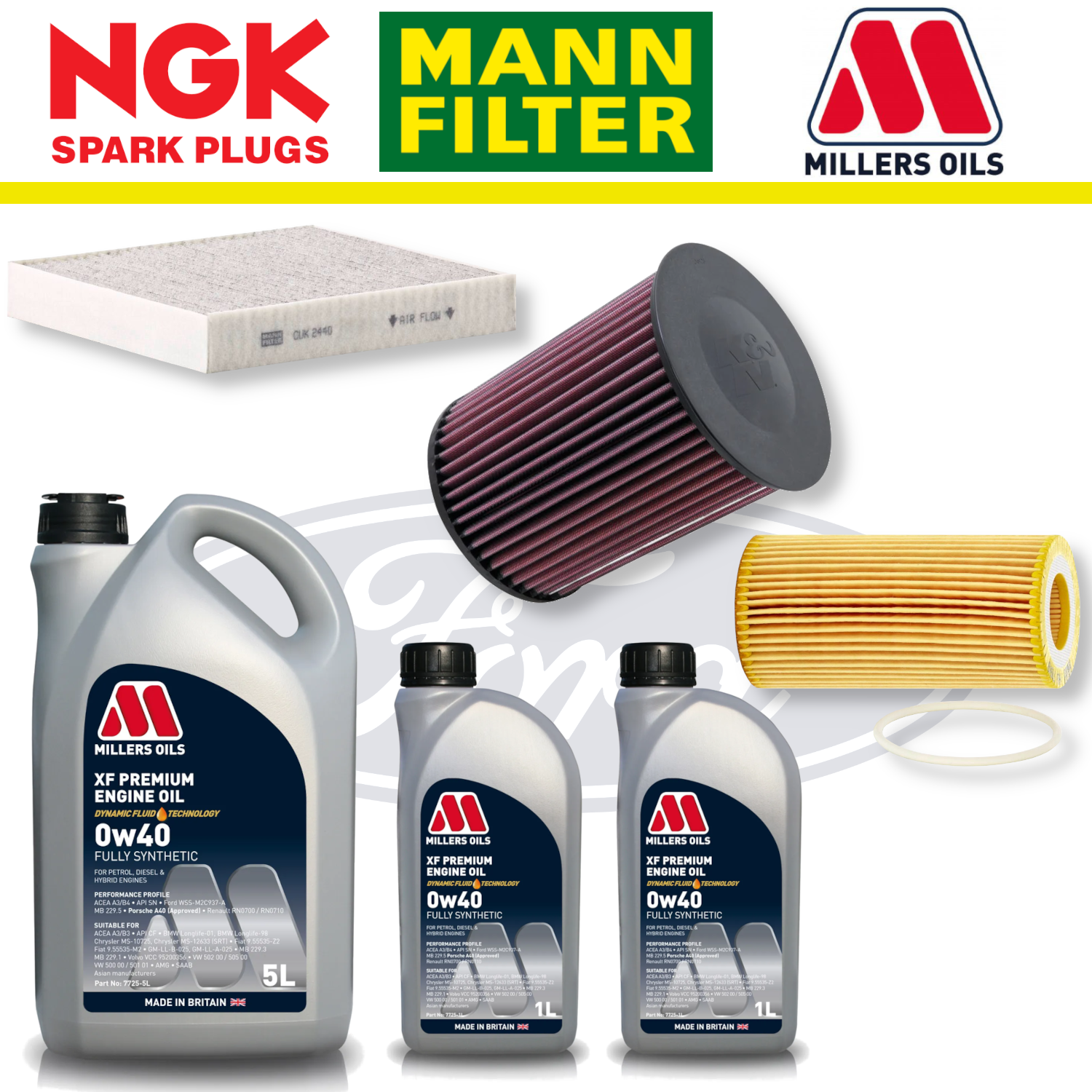 Ford Focus RS Mk2 2.5 Duratec Home Service Pack - Millers Oil Premium