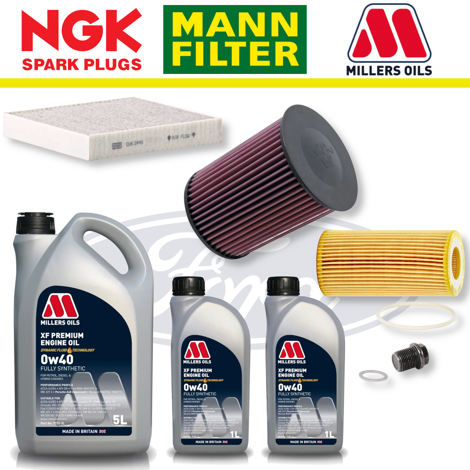 Ford Focus RS Mk2 2.5 Duratec Home Service Pack - Millers Oil Premium