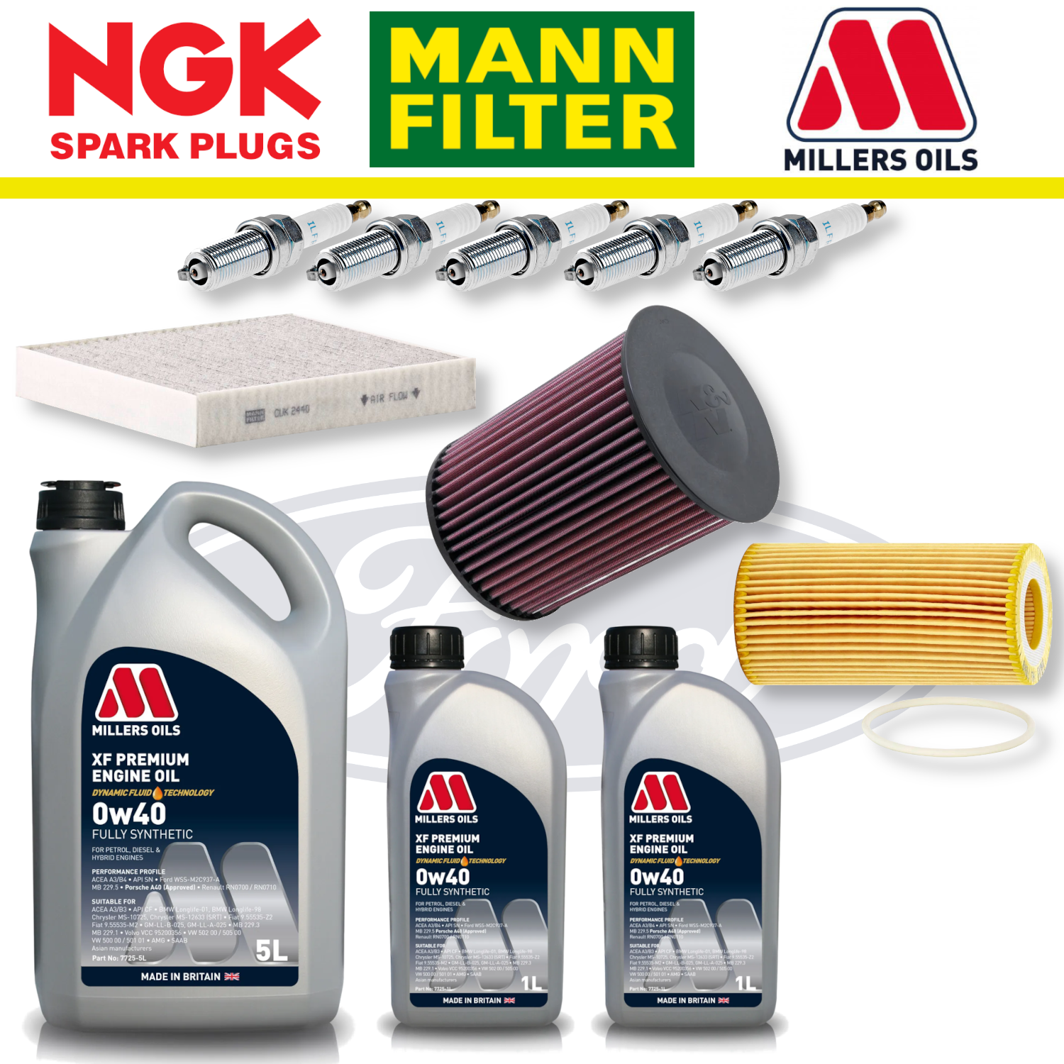 Ford Focus RS Mk2 2.5 Duratec Home Service Pack - Millers Oil Premium