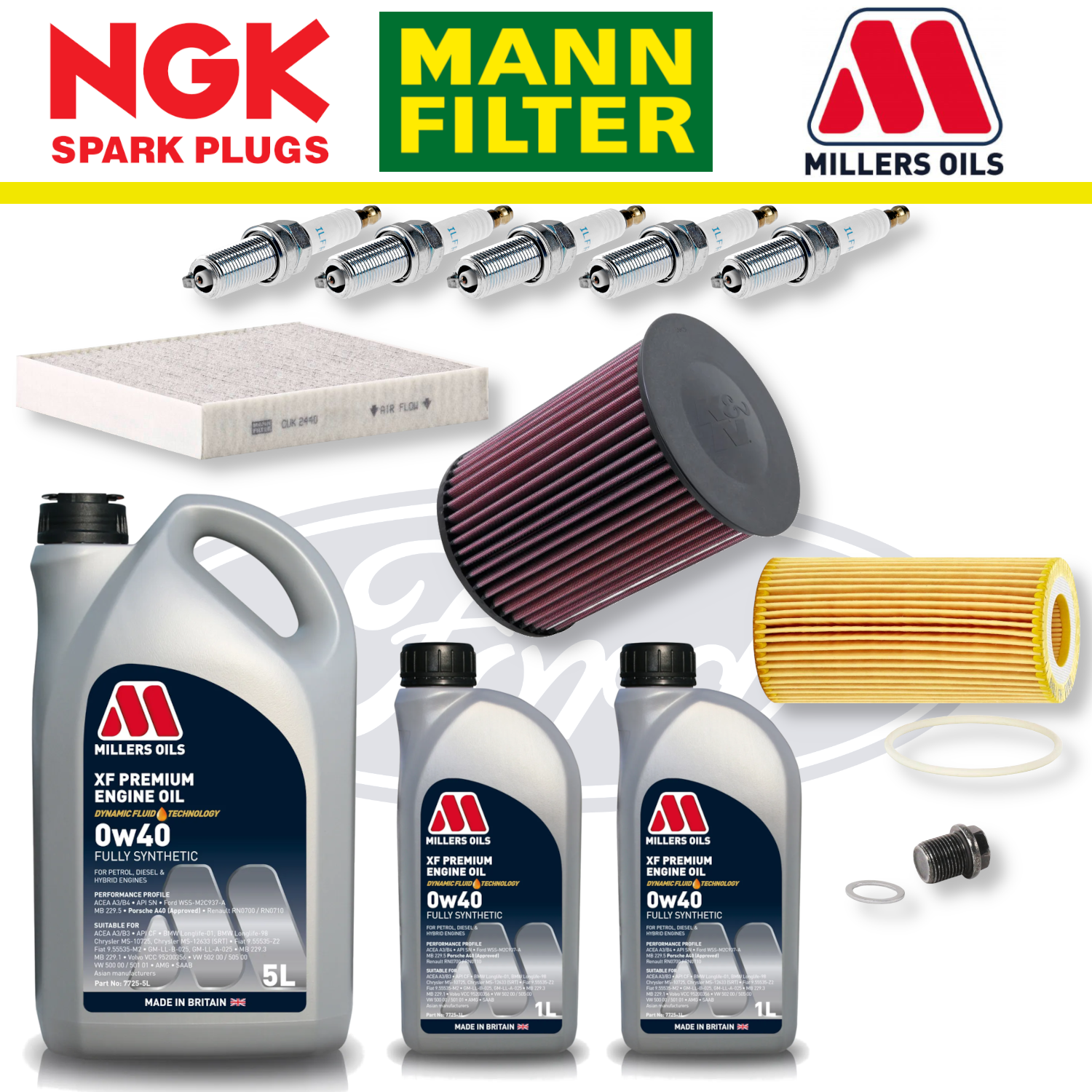 Ford Focus RS Mk2 2.5 Duratec Home Service Pack - Millers Oil Premium