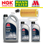 Paquete de servicio a domicilio para Ford Focus RS Mk2 2.5 Duratec - Aceite Millers Premium