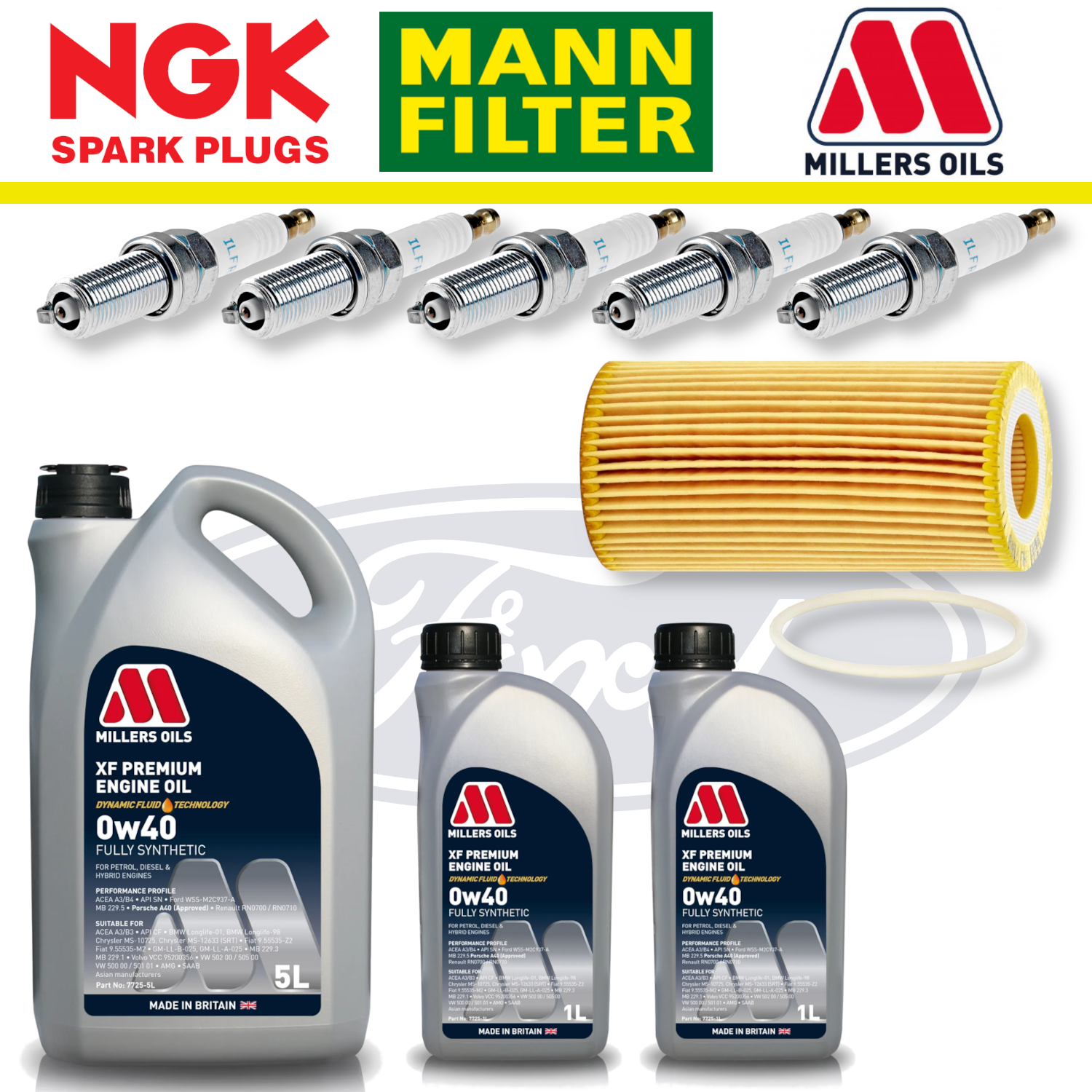 Ford Focus RS Mk2 2.5 Duratec Home Service Pack - Millers Oil Premium