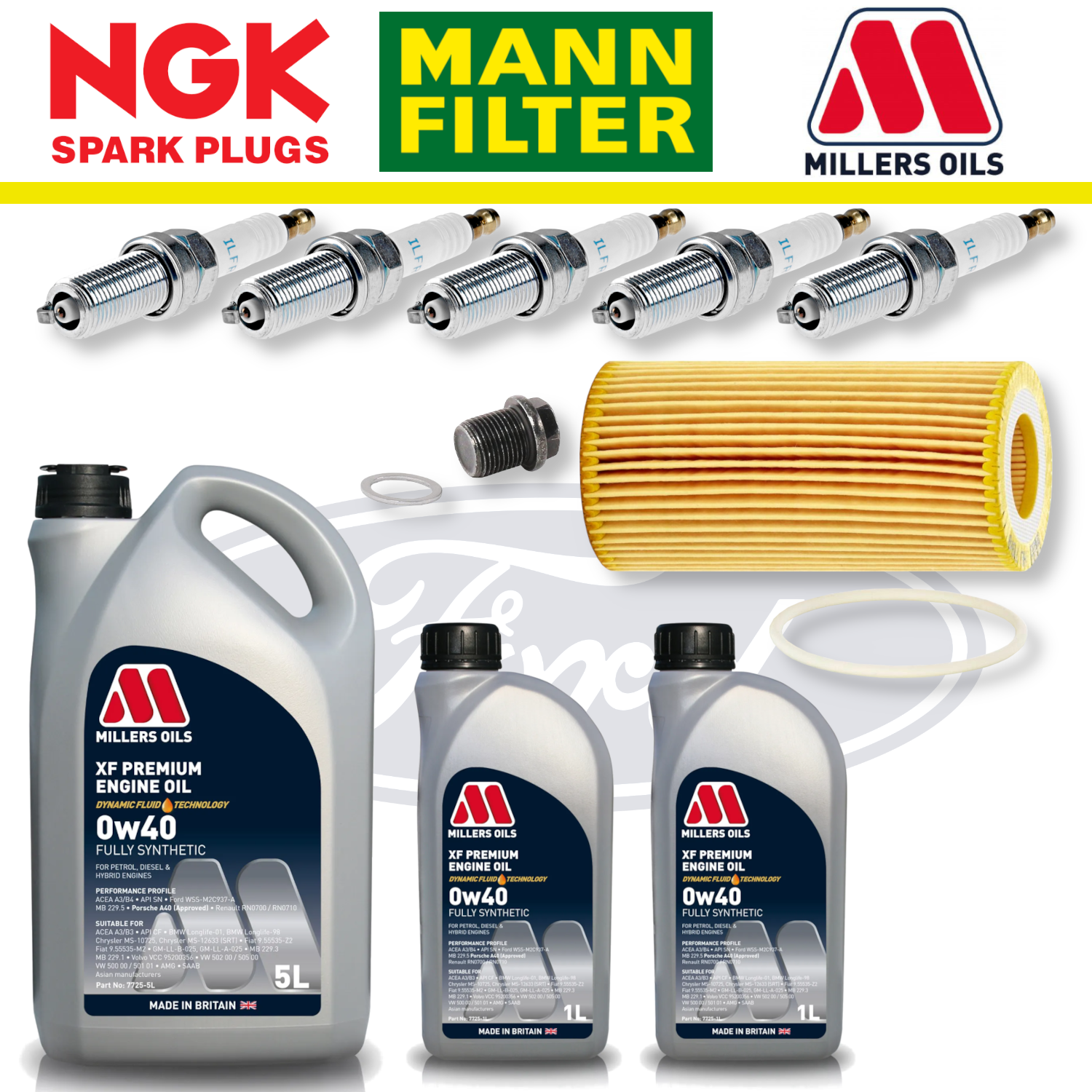 Ford Focus RS Mk2 2.5 Duratec Home Service Pack - Millers Oil Premium