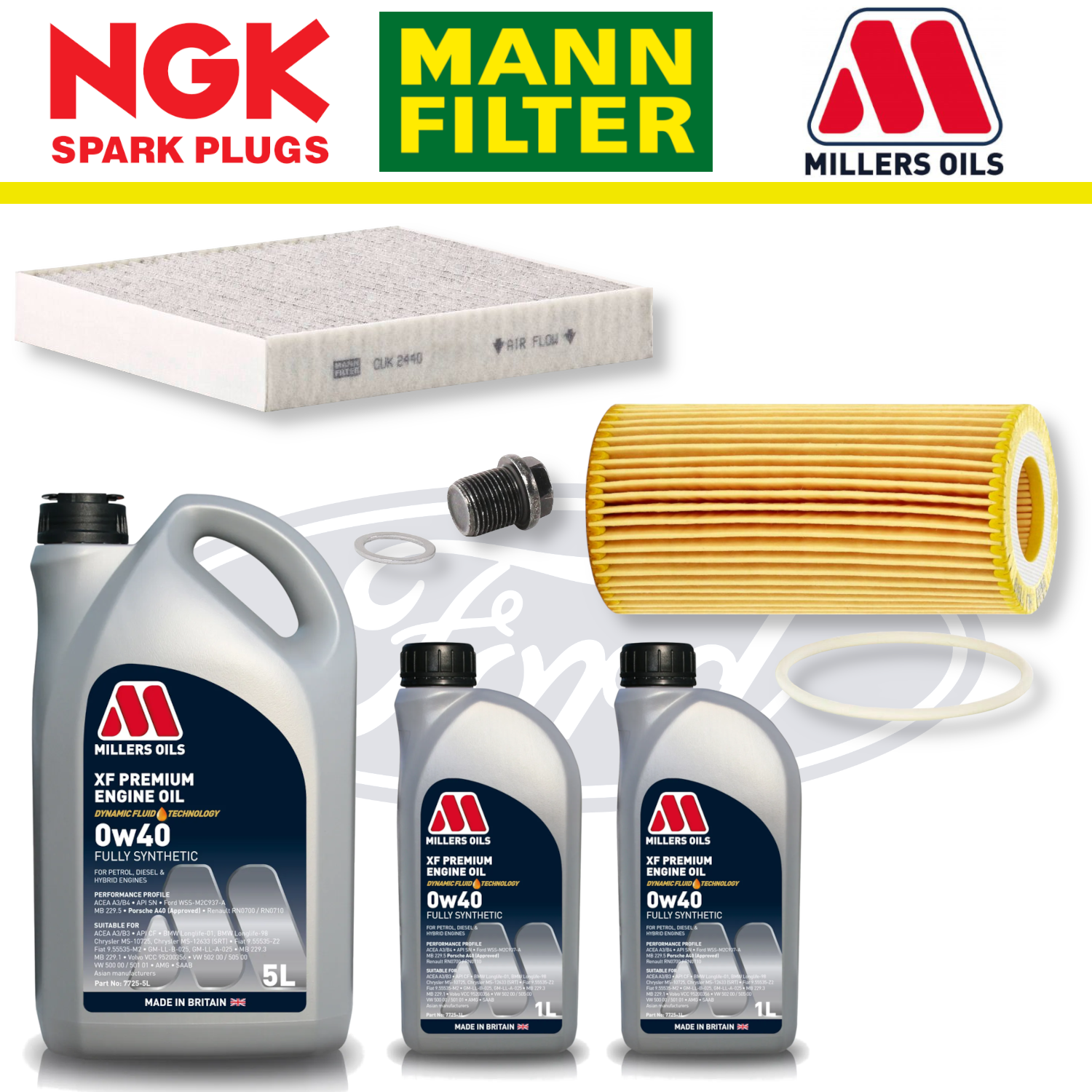 Ford Focus RS Mk2 2.5 Duratec Home Service Pack - Millers Oil Premium