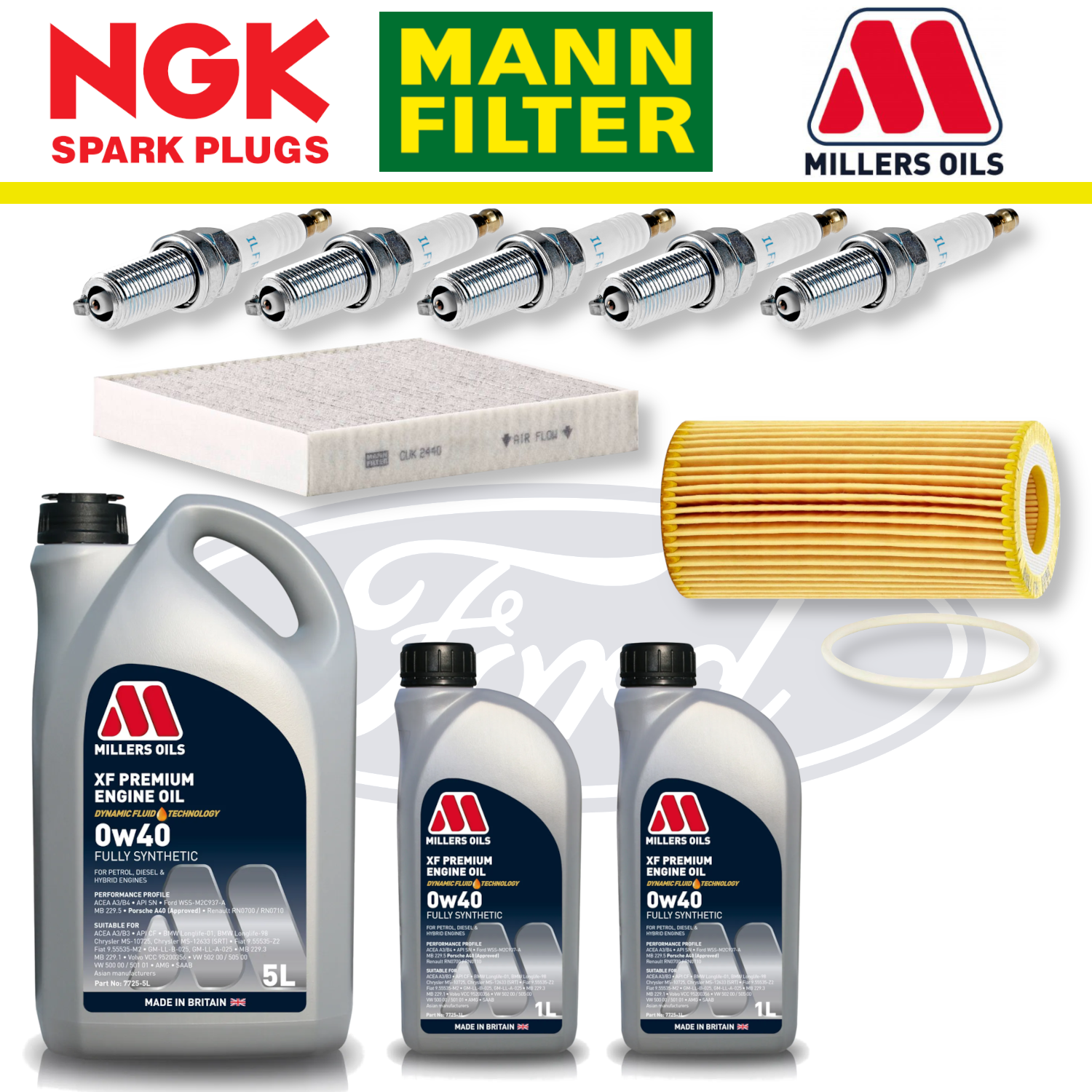 Ford Focus RS Mk2 2.5 Duratec Home Service Pack - Millers Oil Premium