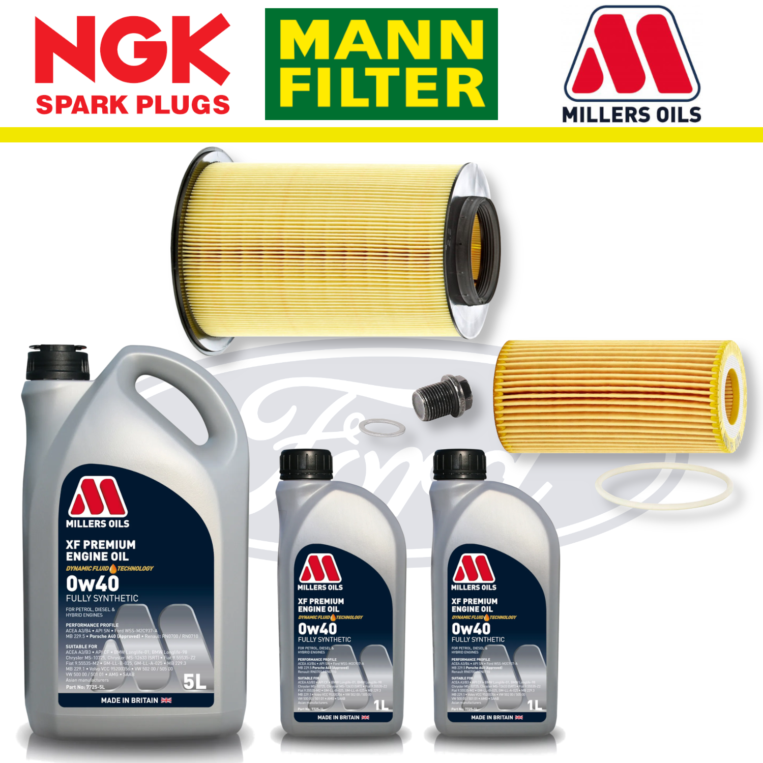 Ford Focus RS Mk2 2.5 Duratec Home Service Pack - Millers Oil Premium