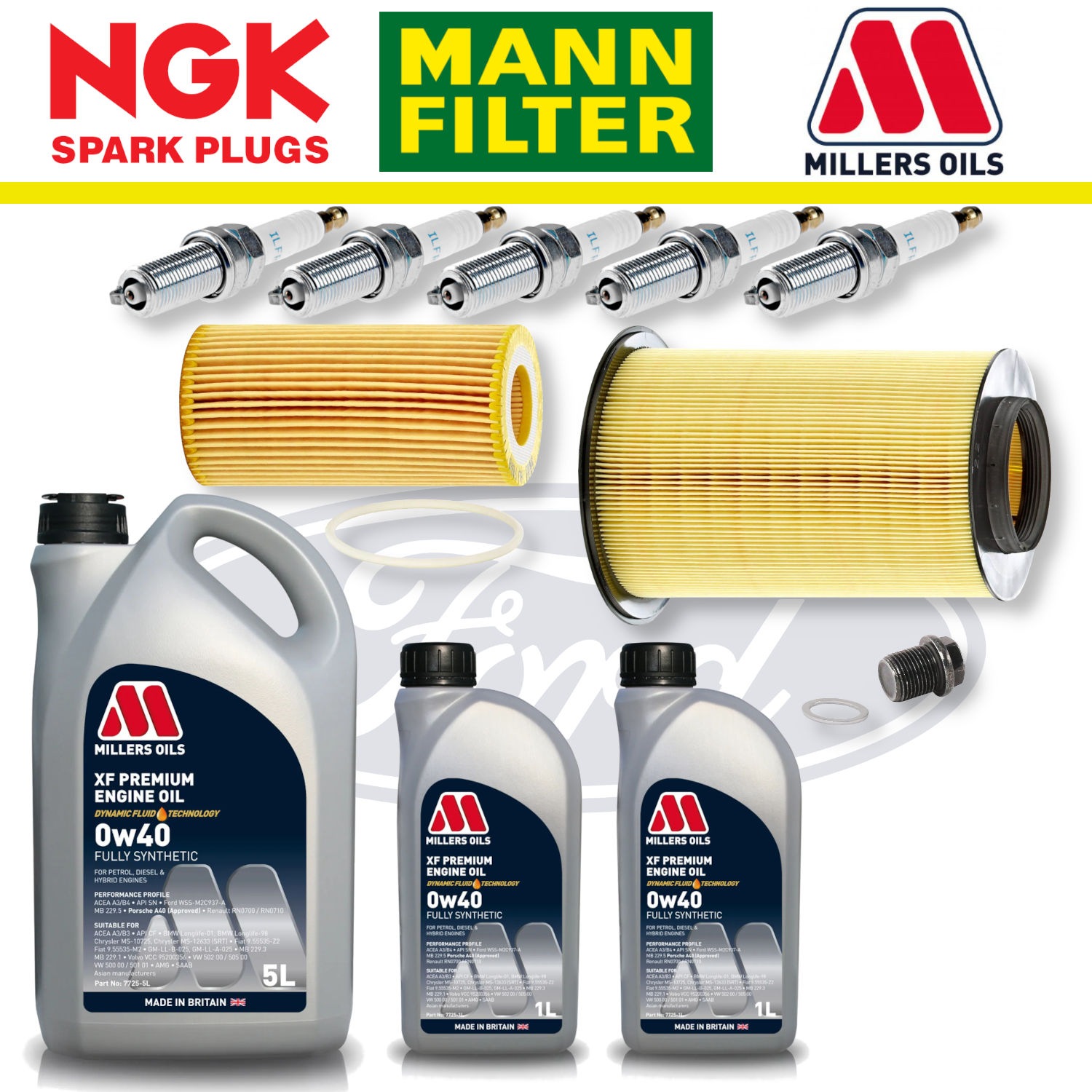 Ford Focus RS Mk2 2.5 Duratec Home Service Pack - Millers Oil Premium