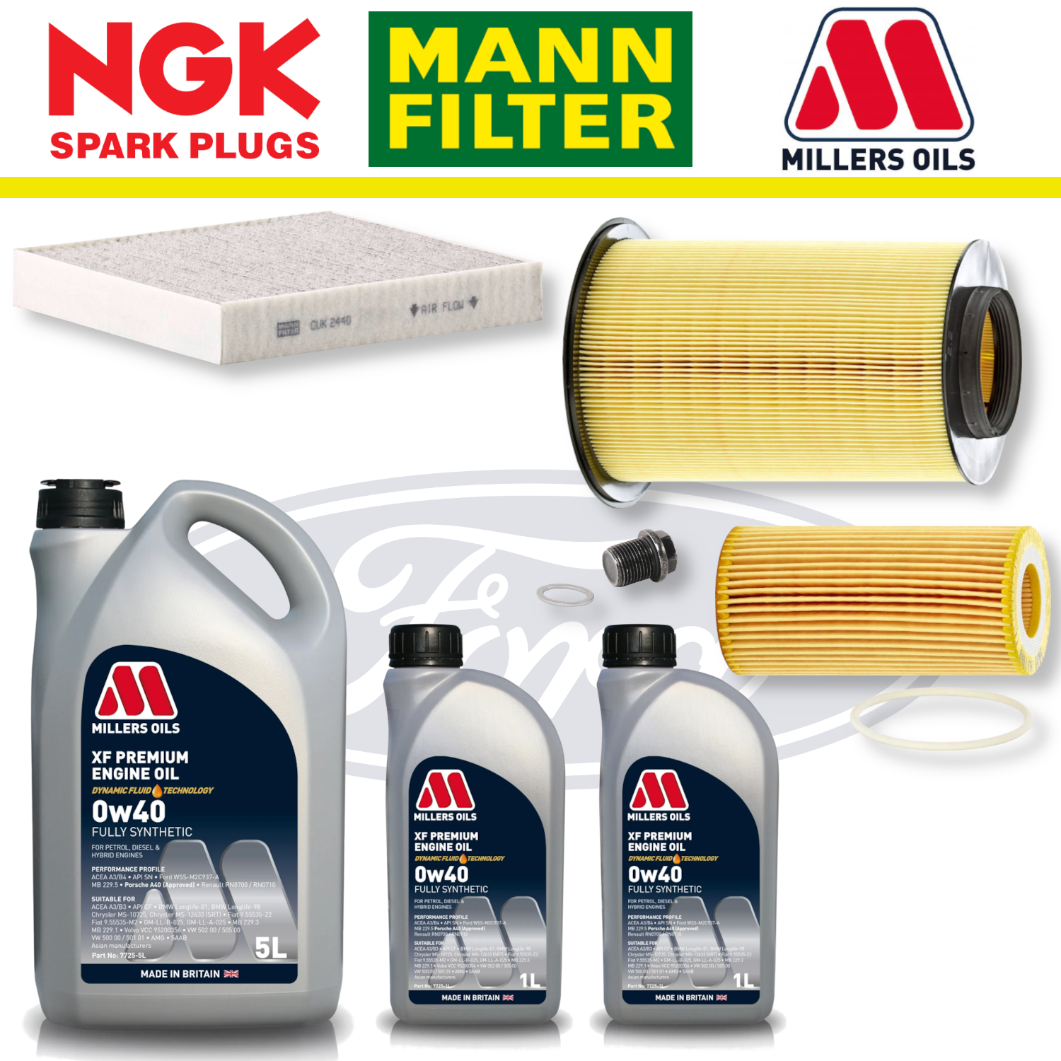 Ford Focus RS Mk2 2.5 Duratec Home Service Pack - Millers Oil Premium