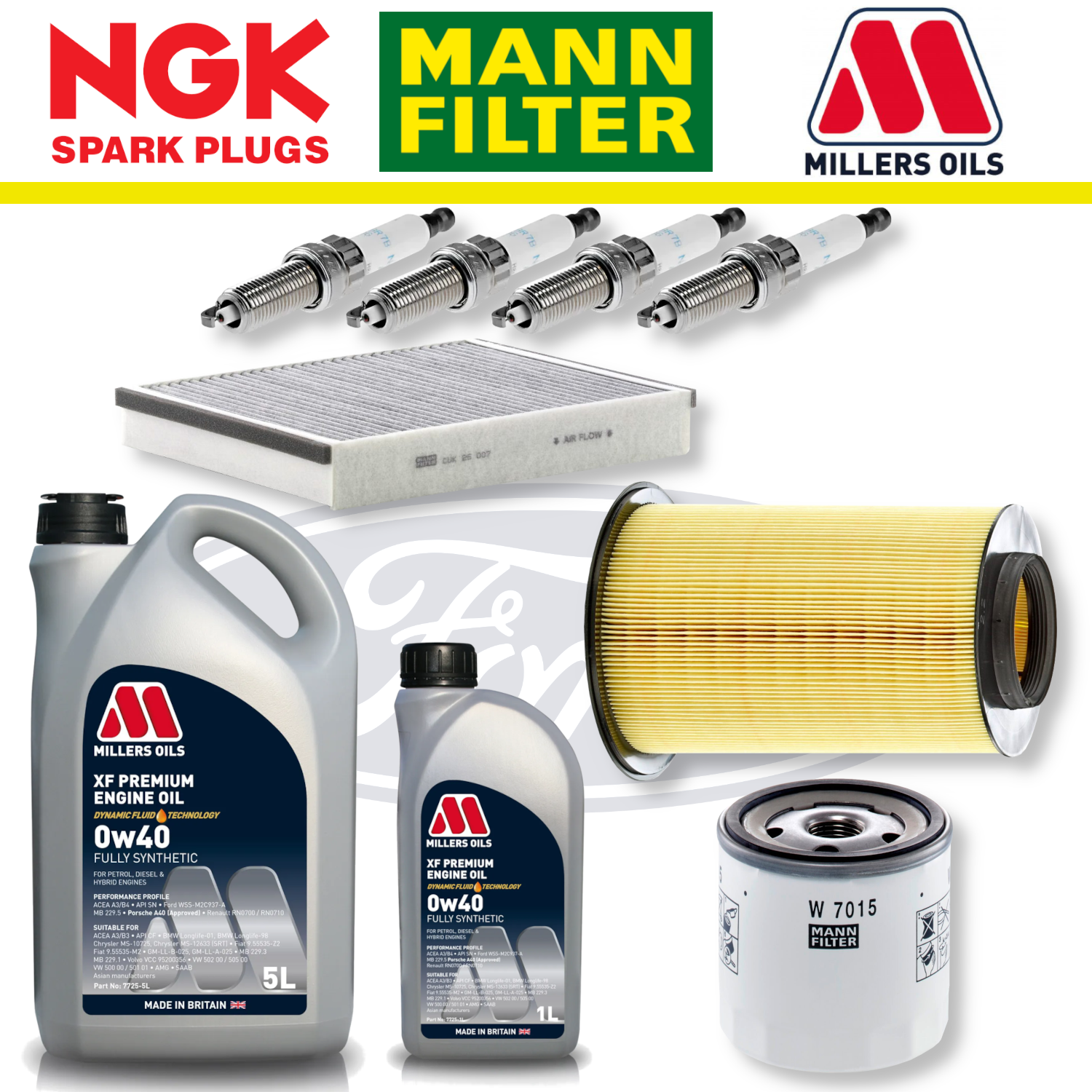 Ford Focus RS Mk3 2.3 EcoBoost Home Service Pack - Millers Oil Premium