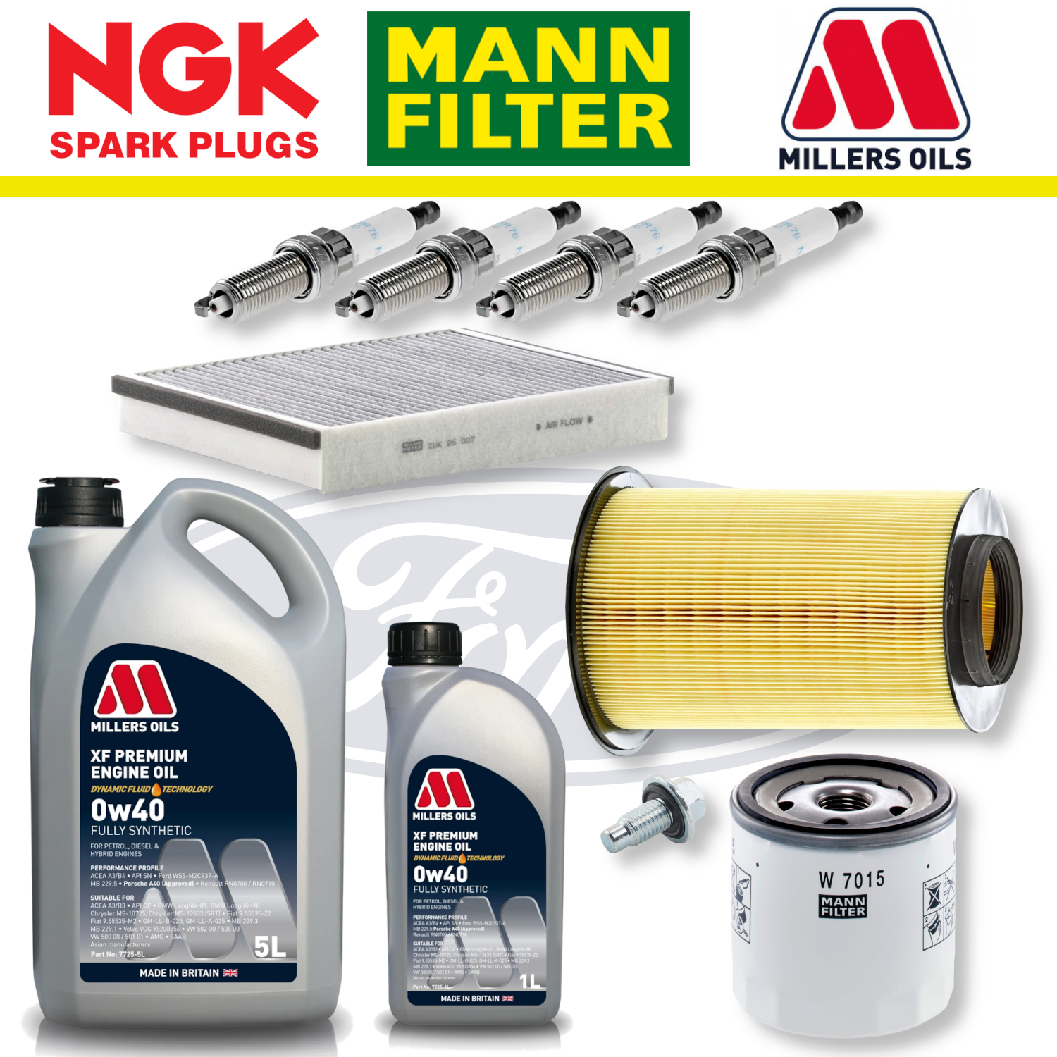 Ford Focus RS Mk3 2.3 EcoBoost Home Service Pack - Millers Oil Premium