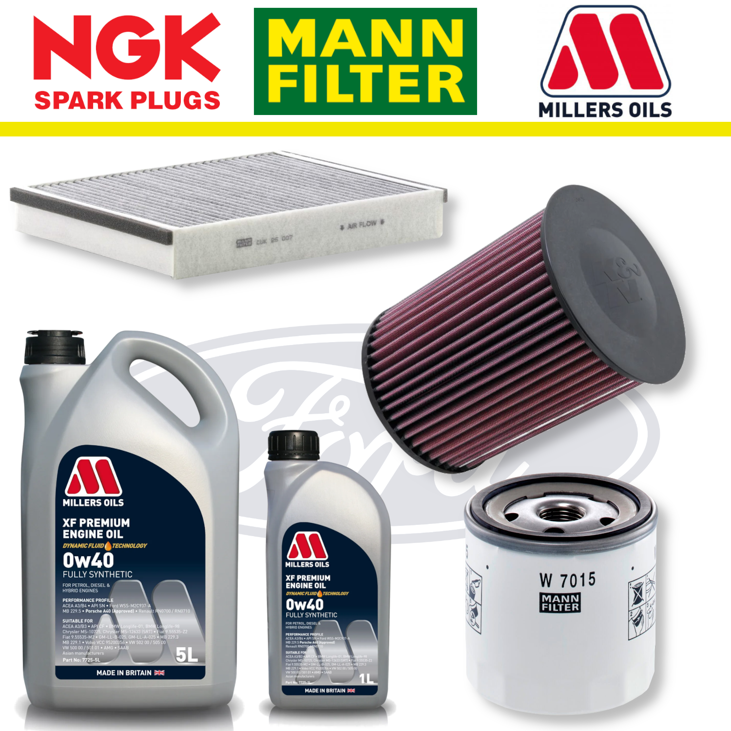 Ford Focus RS Mk3 2.3 EcoBoost Home Service Pack - Millers Oil Premium