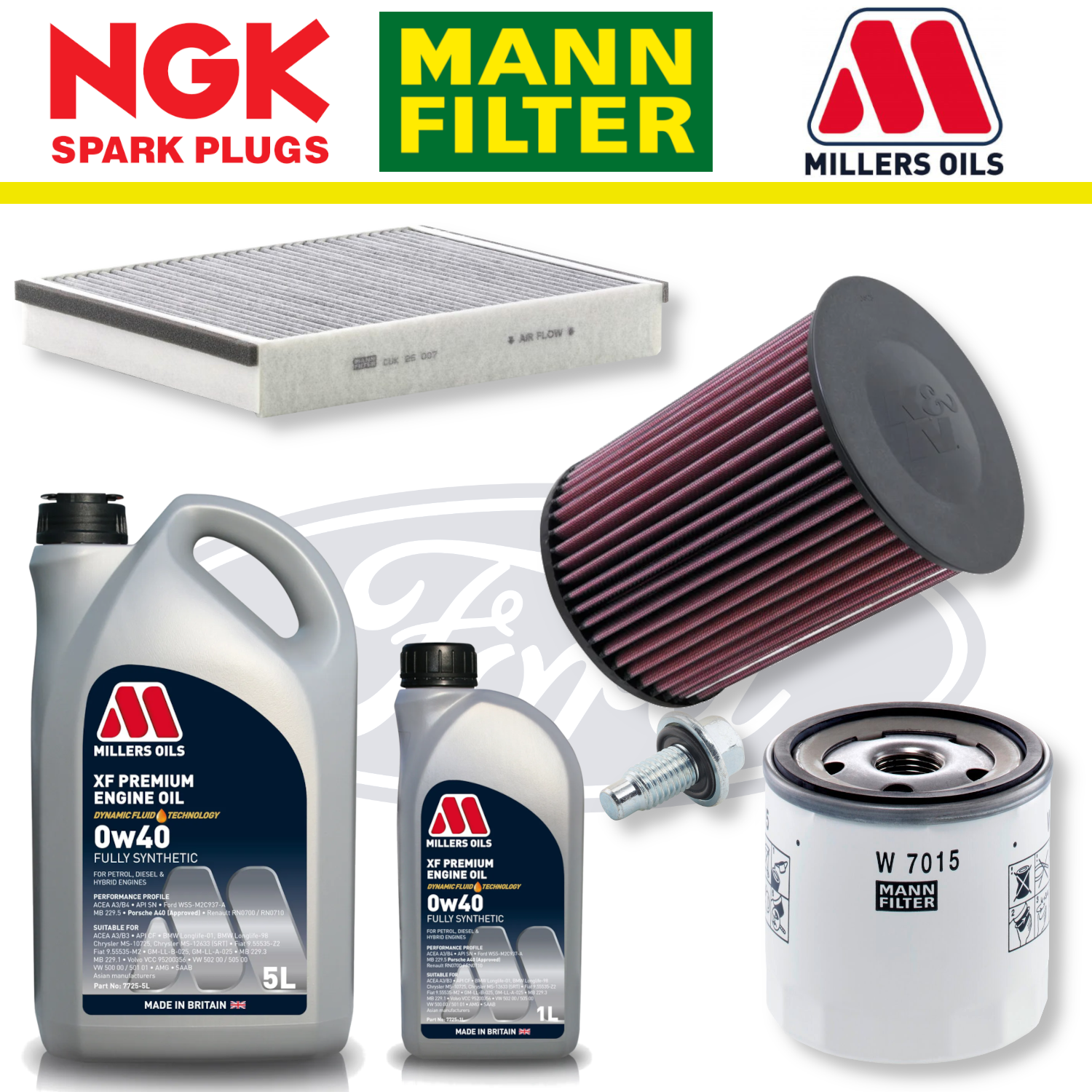 Ford Focus RS Mk3 2.3 EcoBoost Home Service Pack - Millers Oil Premium