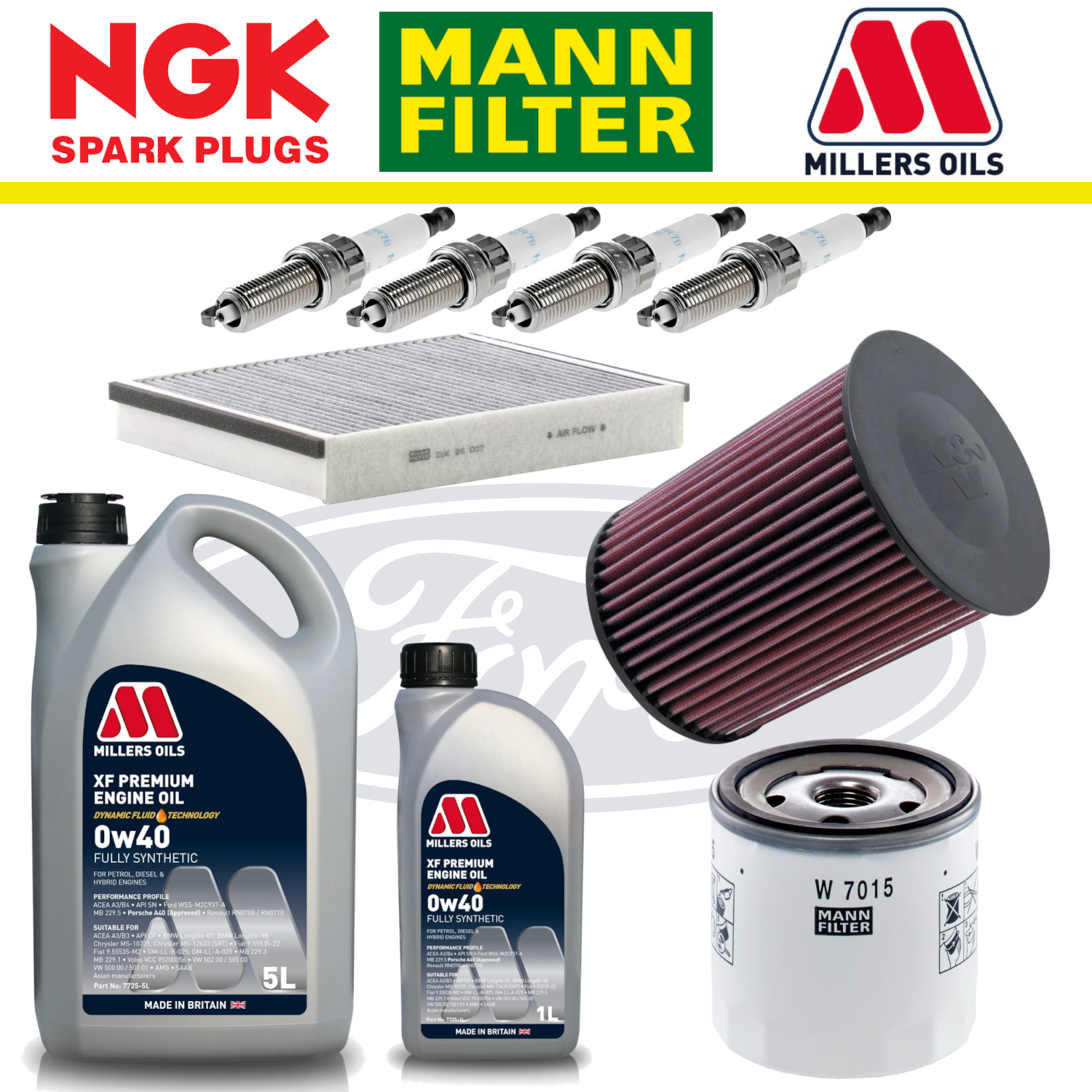 Ford Focus RS Mk3 2.3 EcoBoost Home Service Pack - Millers Oil Premium